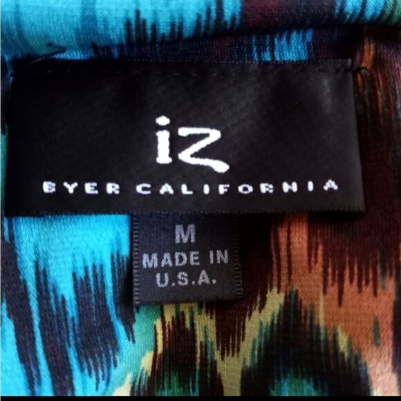 IZ BYER TURQUOISE & GREEN DRESS SZ.M EUC - Picture 3 of 3